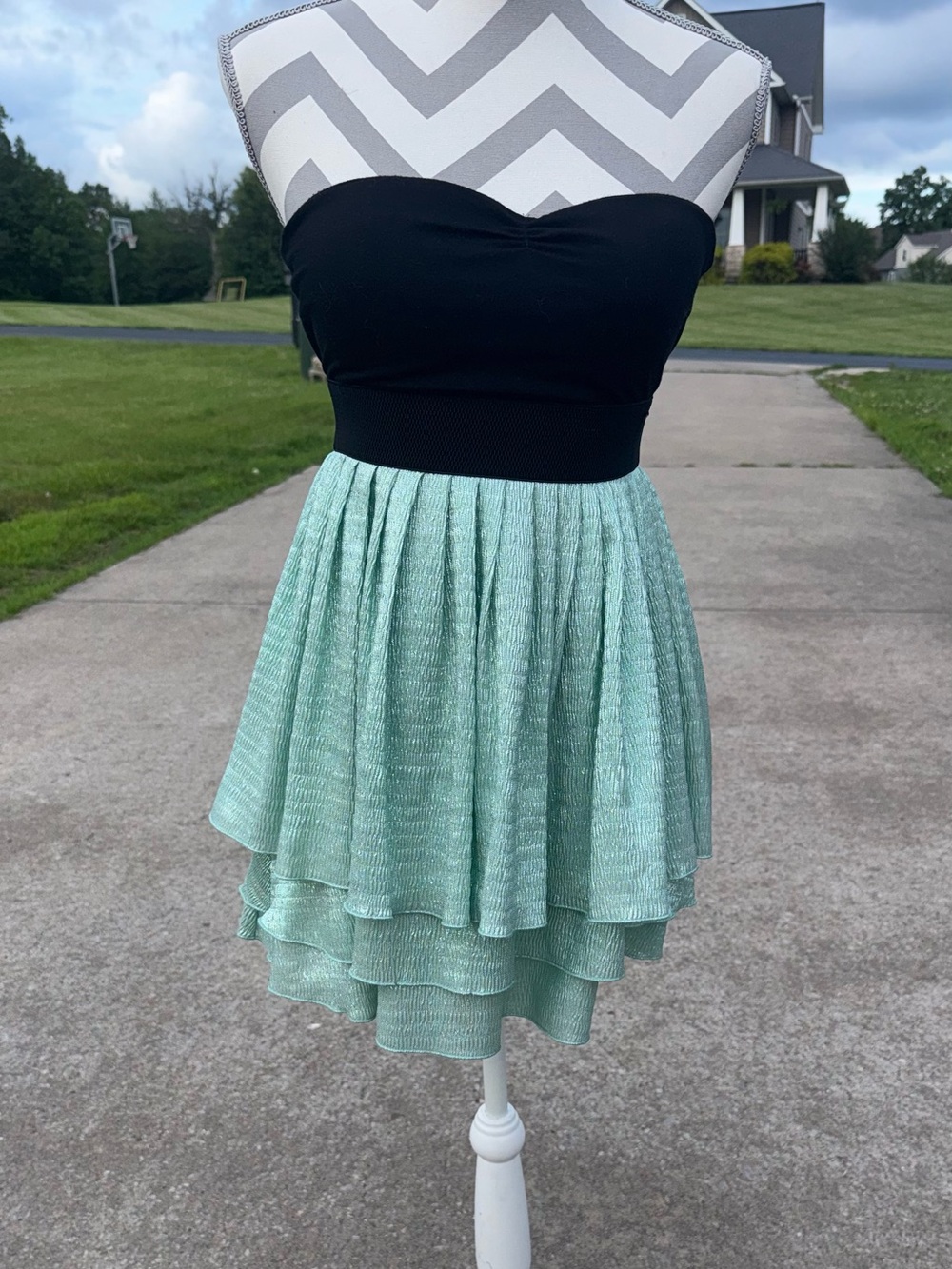 Wet Seal Mint Green Layered Circle Skirt